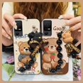 thumbnail image 5 of KDY-Phone Case For TCL 40XE 5G/40X 5G/40NxtPaper 5G, Back Cover cute silicone Black pearl pendant Bear bracelet Skin-friendly feel Cartoon Waterproof phone case Anti-knock Dirt-resistant, 5 of 9