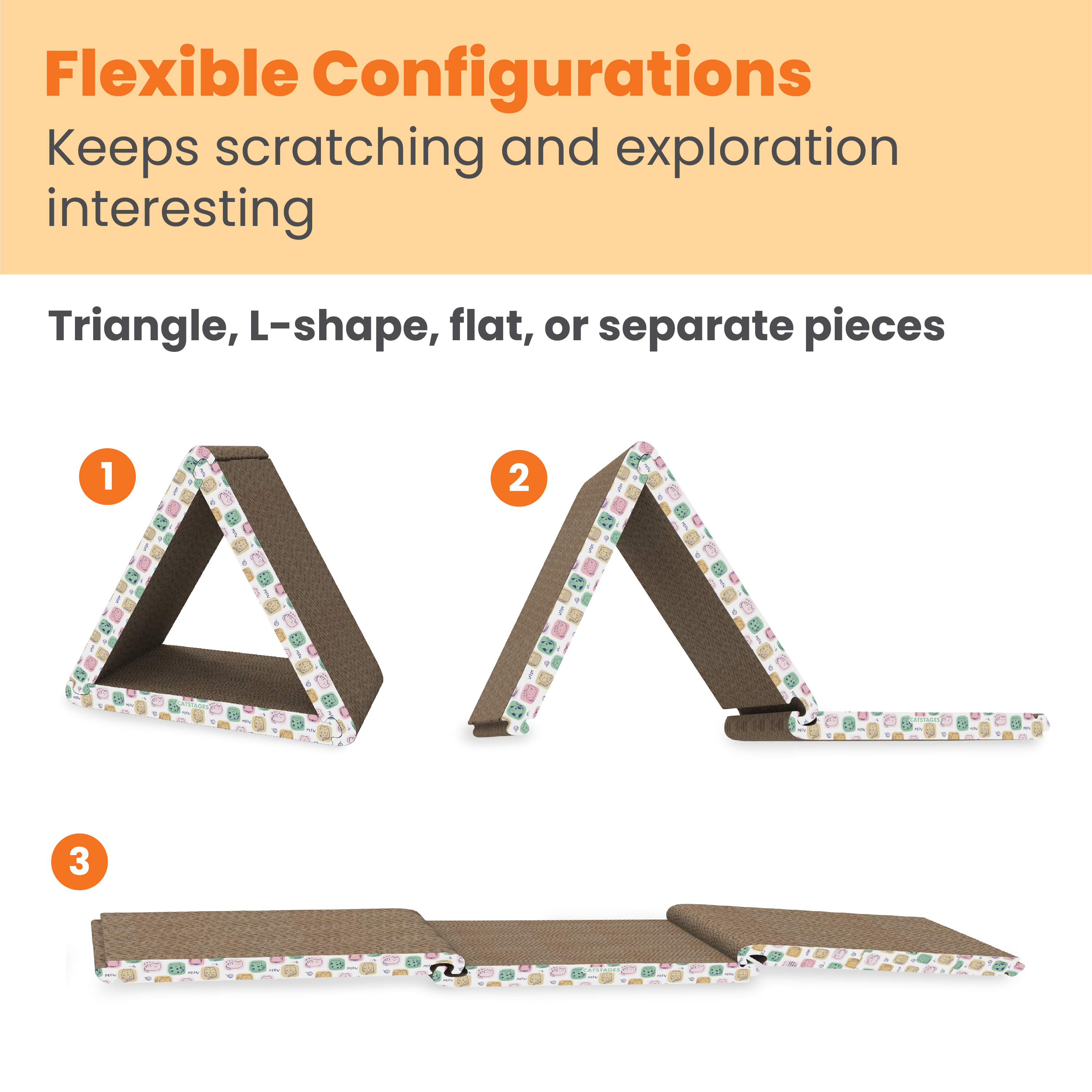 Catstages Seek & Scratch Triangle Cat Scratcher photo 3