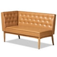 thumbnail image 4 of Baxton Studio Riordan Mid-Century Modern Tan Faux Leather Upholstered and Walnut Brown Finished Wood 3-Piece Dining Nook Set, 4 of 10