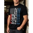 thumbnail image 2 of “Courtesy of the Red White and Blue” Vintage American Flag Short Sleeve Crew Neck T-Shirt, Breathable Cotton Patriotic Top, 2 of 11