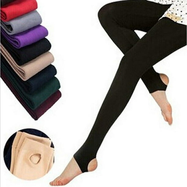 Women Ladies Winter Warming Fleece Lined Thick Thermal Footless Tights  Sm-XXL