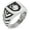 Silver, variant on Stainless Steel Swan Harmony Coat of Arms Shield Chevron Pattern Biker Style Polished Ring