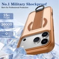 thumbnail image 2 of Case For Apple iPhone 17 Pro Max 6.9-inch, Compatible With MagSafe，Integrated Retractable Metal Ring Holder ShockProof Protective Car Mounted Magnetic Case,Brown,For iPhone 17 Pro Max, 2 of 10