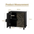 thumbnail image 5 of CBJCBJ 32" Rustic Accent Cabinet, 2 Gold Floral Doors, Vintage Sideboard with Shelves, Wood Entryway Cabinet for Living, Black, 5 of 8