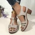 thumbnail image 3 of Heeled Sandals for Women Summer High Heel Open Toe Buckle Ankle Strap Comfortable Platform Walking Shoes Daily Wear Outdoor Heels Sandal, 3 of 12