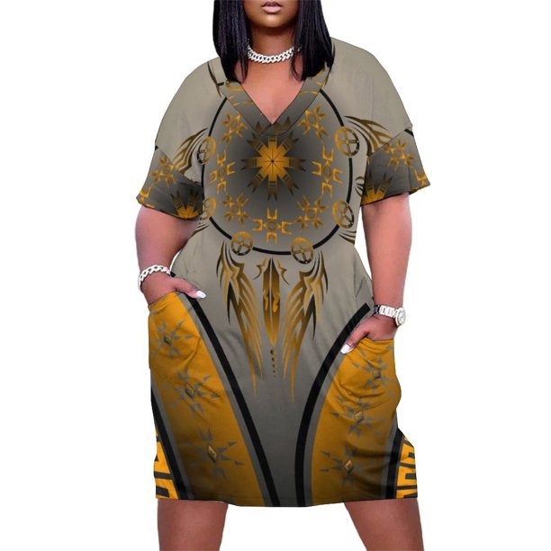 Fire Spirit-vestido largo holgado con bolsillos para mujer ropa de verano mono naranja