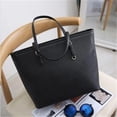 thumbnail image 2 of LHSHID Big Bag Fashion Women Pu Leather Handbag Brief Shoulder Bag Black White Large Capacity Luxury Tote Shopper Bag Designer, 2 of 6