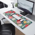 thumbnail image 2 of Long Mouse Pads for Desk,Pioneer Flower Floral Print Pattern Desk Mats on Top Of Desks, Desk Mouse Pad Extra Large with 3mm Non-Slip Base and Stitched Edge for Gaming,Office,Work,Home 31.5"x11.8", 2 of 6