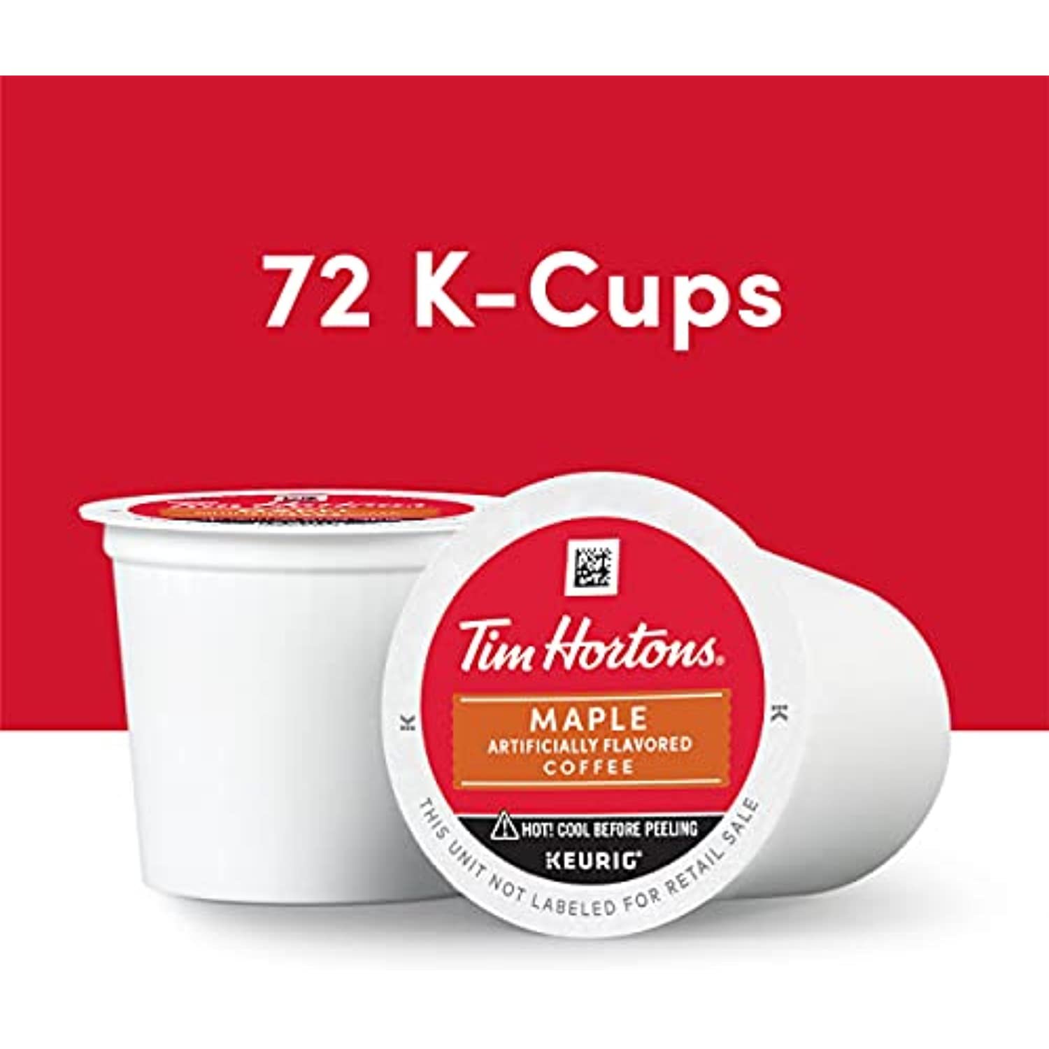Tim Hortons Maple Flavored Coffee, Single-Serve K-Cup Pods Compatible With Keurig Brewers, 72Ct K-Cups, Red, 12 Count (Pack Of 6)