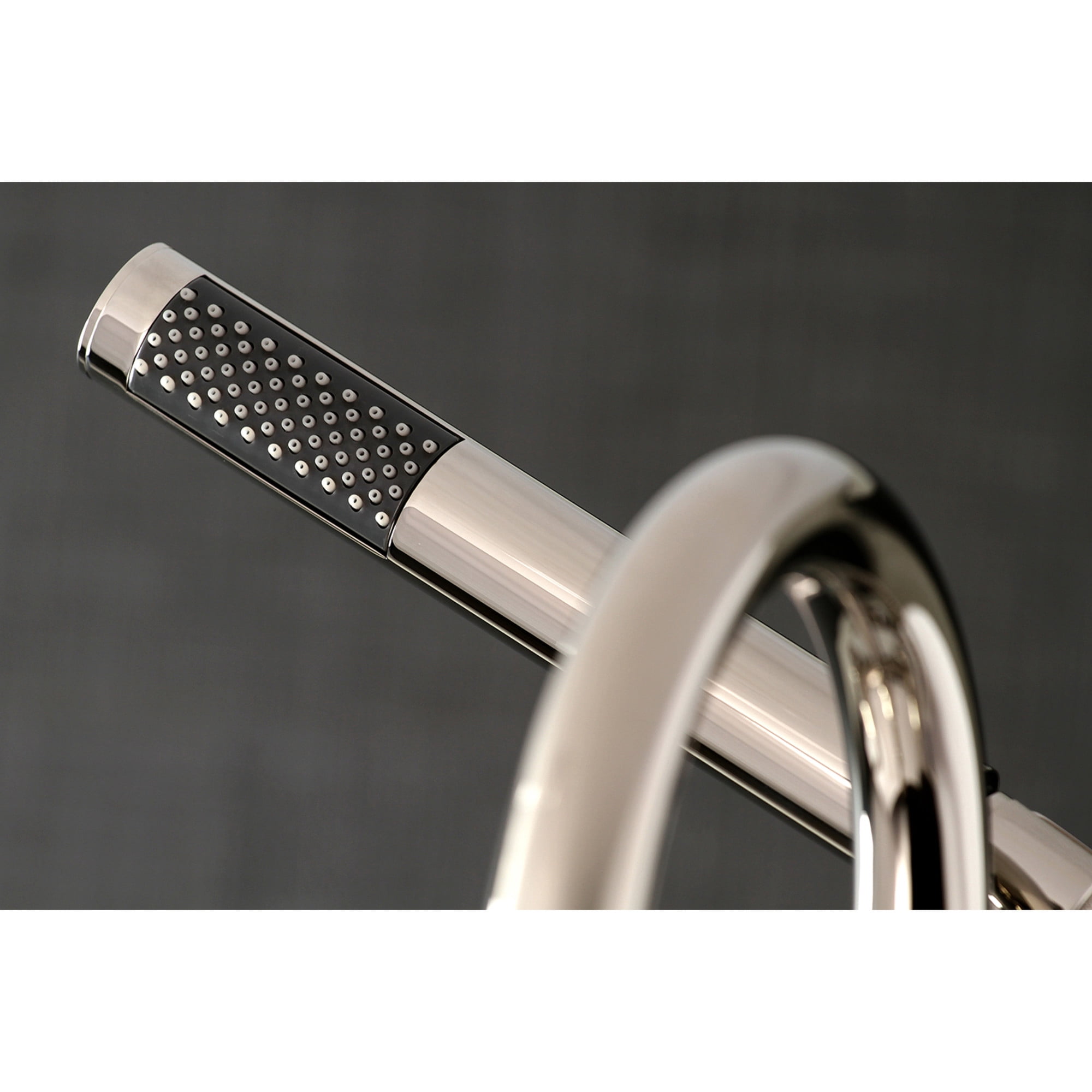 Aqua Vintage AE8106DL Concord 7" Center Deck-Mount Clawfoot Tub Faucet with Hand Shower, Polished Nickel