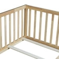 thumbnail image 6 of Miniyam Twin Size Floor Bed with High Safety Fence for Kids, Natural, 6 of 7