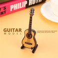 thumbnail image 3 of Miniature Guitar, Toy Guitar Miniature Wooden Guitar Model Display Craft Home Decor, Lifelike Look With Stand and Storage Box, 3 of 8