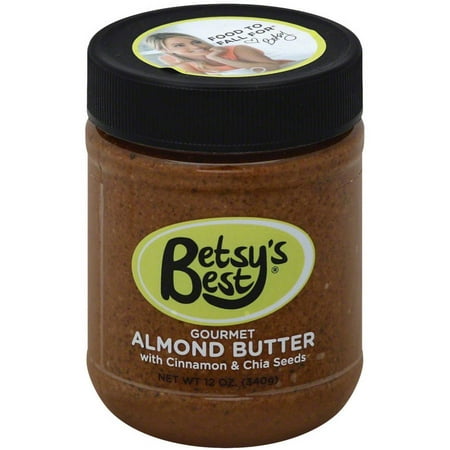 Betsy's Best Gourmet Almond Butter with Cinnamon & Chia Seeds, 12 oz, (Pack of 6)