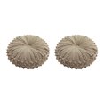 thumbnail image 4 of Coussin Rond en Velours Taupe - Ensemble de 2, 4 of 4