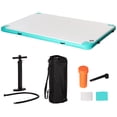 thumbnail image 1 of Outsunny 10' x 7' Water Inflatable Floating Dock with Air Pump, Blue&Green, 1 of 9