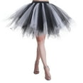 thumbnail image 2 of HNMKIU Women Christmas Party Patchwork Tutu Ballet Skirt Festive Holiday Dance Elegant Flared Design Black，M, 2 of 3