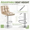 thumbnail image 5 of CQAOE Adjustable Bar Stools Set of 2, Modern PU Leather Swivel Counter Height Stools with Square Back, Hydraulic Lift for Kitchen Island, Home Bar – Khaki, 5 of 8