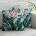 thumbnail image 3 of Nawypu Tropical Palm Leaf Print Pillow Cover Summer Blue Green Plant Leaves Throw Pillow Covers 18x18 inch Hawaiian Monstera Pillow Case for Outdoor Home Couch Bed Sofa,Double Side Printed, 3 of 5