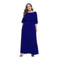 thumbnail image 1 of U.Vomade Robe d'Été pour Femme Grande Taille, Couleur Unie, Manches Courtes, Col Rond, Robe Décontractée, 1 of 7