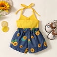 thumbnail image 4 of TZEWGL Printed Backless Sunflower Suspender Jumpsuit For Toddler Hot Spring Vacation Beach size 9-12M, 4 of 6