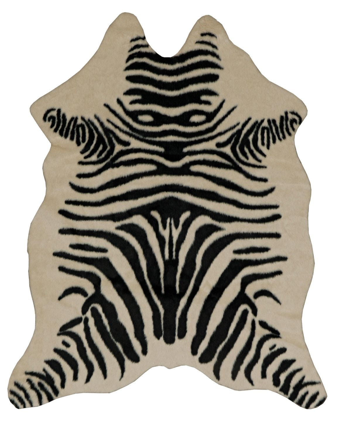 Faux Cowhide Mini Ivory & Black Zebra Accent Rug