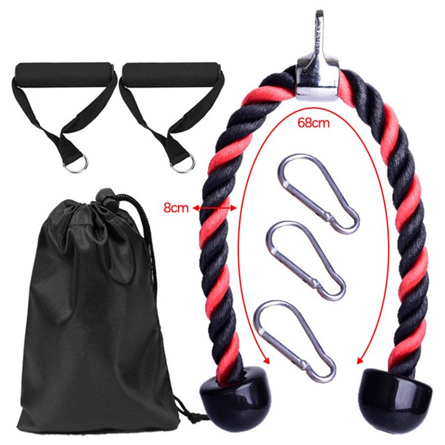 Cuerda Para Tirar Hacia Abajo De Tríceps, Manijas De Cable De Cuerda Para Tríceps De Alta Resistencia Con Mosquetones De Acero Grandes Para El Sistema Desplegable De Gimnasio En Casa Sweethay OD009092-00