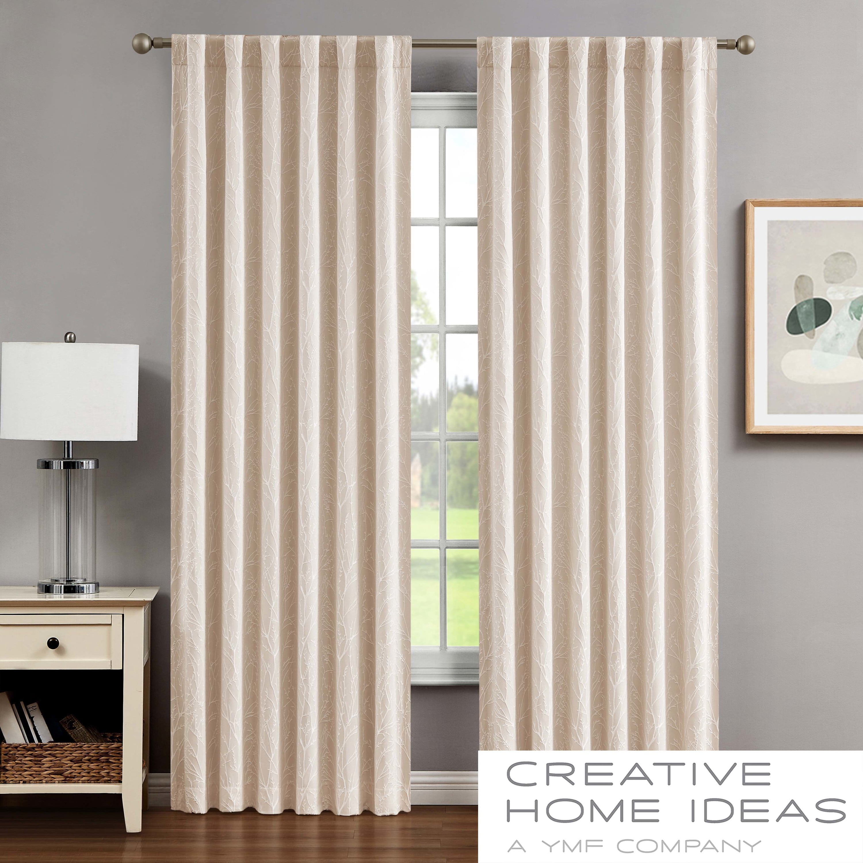 Collins Blackout Window Curtain Panels with Tiebacks, Back Tab, Champagne, 50" x 96"