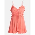 thumbnail image 5 of No Boundaries Sleeveless Tie Front Ruffle Romper, Women's XXS-XXL, 5 of 5