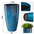 thumbnail image 5 of 21 inch Tall Planters for Outdoor Plants Set of 2,Tall Plant Pots with Drainage Hole,Large Flower Pots for Indoor Front Porch Garden Home Patio,Blue, 5 of 8