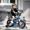 thumbnail image 4 of Korimefa 12 inch Kids Bike for Boys Ages 3-6 Years Children, Toddler Bike with Training Wheels, Dual Brakes, Easy Assembly,BMX Style Training Bicycle,Blue White, 4 of 9