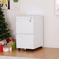 thumbnail image 2 of 2 Drawer Mobile File Cabinet with Lock, Heavy Duty Steel Under Desk Filing Cabinet for Home Office, Anti-Tip Design with 5 Casters, Assembly Required, 2 of 8