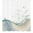 thumbnail image 2 of Ambesonne Abstract Shower Curtain, Victorian Curvy Lines Art, 69"Wx75"L, White Eggshell, 2 of 4