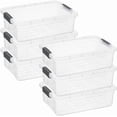 thumbnail image 3 of Clear Storage Boxes with Lids  Quart Plastic Container Bins for Organizing  Stackable Crates     Non   Odor   Organizers for Home  Office and Dorm  Pack, 3 of 6