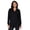 Black, variant on Active Women's V-Neck French Terry Hoodie Tunic Sweatshirt