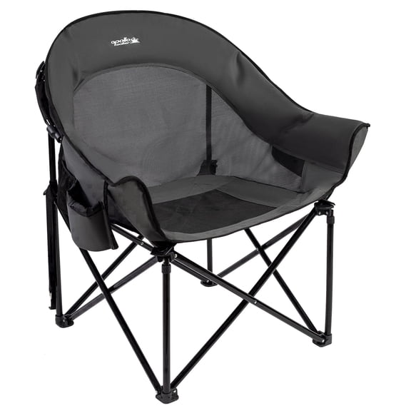 BRONZY Heavy Duty Oversized Camping Chair 500lbs - Beach Chair for Adults, Portable Folding with Breathable Mesh, Cup Holder & Side Pocket
