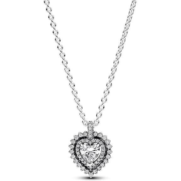 Pandora Sparkling Heart Halo Pendant Necklace - 393099C01-45
