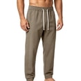 thumbnail image 2 of Men's Lightweight Vent Hiking Pants for Gym Commuting Travel, Quick Dry & Breathable Sports Outdoor Athletic Pants with Elastic Waist Size M-4XL Khaki, 2 of 5
