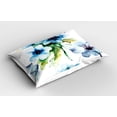 thumbnail image 2 of Art Pillow Sham Summer Flowers Essence Growth Fragrance Petals Watercolor Bouquet Artistic Image, Decorative Standard Size Printed Pillowcase, 26 X 20 Inches, Blue Forest Green, by Ambesonne, 2 of 2