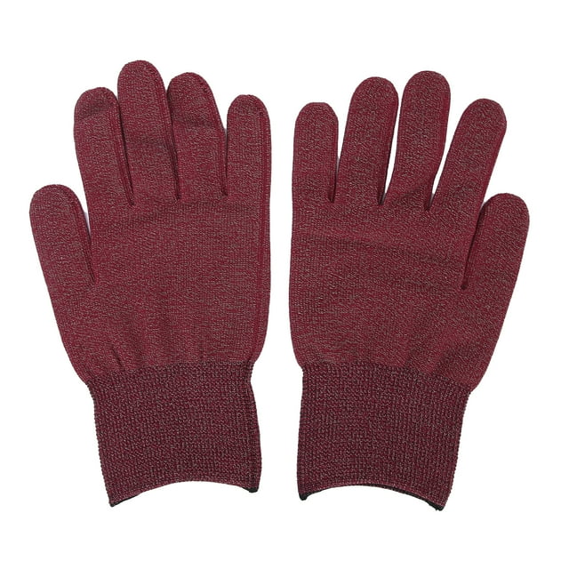Gants de Protection Conducteurs, Gants Professionnels Compacts en Fibre Conductrice pour Laboratoire pour Usine pour Hommes Femmes Rouge Vin