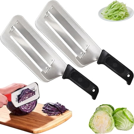 2026 Upgraded Cabbage Slicer, Premium Stainless Steel Julienne Cutter, Sharp Durable Shredding Knife for Vegetables