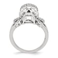 thumbnail image 2 of Sterling Silver Rhodium-plated & CZ Skull Ring - Size 6, 2 of 3