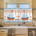 thumbnail image 2 of Yayeee Kitchen Curtains Tier Set of 2 Light Filtering 57"x24" Over Sink Window Panels, Blue Nautical Pattern, 2 of 7