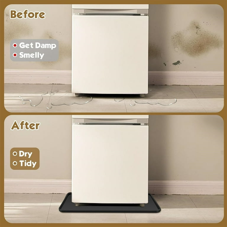 Mini Fridge Drip Mat,Multifunction Silicone Floor Pad,Refrigerator Mats,Carpet Protector Pad,Suitable For Mini Fridge(23.6×23.6 Inch