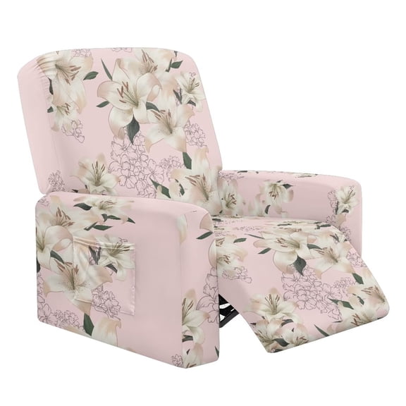 Psesaysky Elegant Lily Recliner Slipcovers Jacquard Recliner Chair Covers 4-Piece Lazy Boy Recliner Covers Non Slip Furniture Protector Sofa Couch Cover with Elastic Bottom-1 Seater