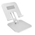 thumbnail image 2 of Soporte ajustable para tableta de aleación de aluminio, portátil, plegable, para escritorio, para teléfono móvil, color plateado, 2 of 10
