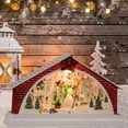 thumbnail image 2 of maskred Resin Christmas Scene Snow House LED Desktop Set Decoration Village Snowman 1Set, 2 of 6