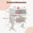thumbnail image 2 of RoyalCraft Nightstand with LED Light Strips, Rotating Drawer & Glass Door, White, 2 of 7