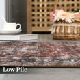 thumbnail image 3 of FairOnly 9' x 12' Large Area Rug Vintage Distressed Rug Stain Resistant Oriental Medallion Rug for Bedroom Office, Red, 3 of 7