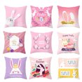 thumbnail image 2 of Zhourta Easter Pillow Covers Spring Easter Throw Pillow Covers Easter Bunny Eggs Cushion Covers Pillow Cases for Home Outdoor Sofa Couch Decoration 18x18Inch, 2 of 2
