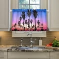 thumbnail image 5 of Coolnut Palm Tree Kitchen Curtains UV Protected Tier Curtains 2 Panels Kitchen Tiers Half Window Curtains for Guest Room Bathroom Laundry Room Basement, 24 x 27 Inch Home Decor, 5 of 7